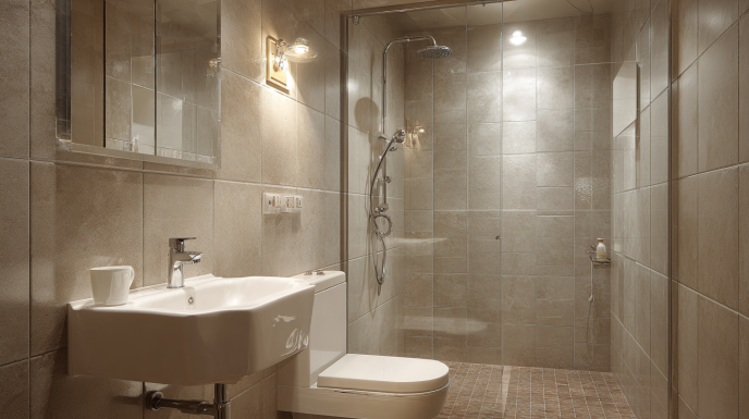 Bright Modern White Compact Bathroom Design