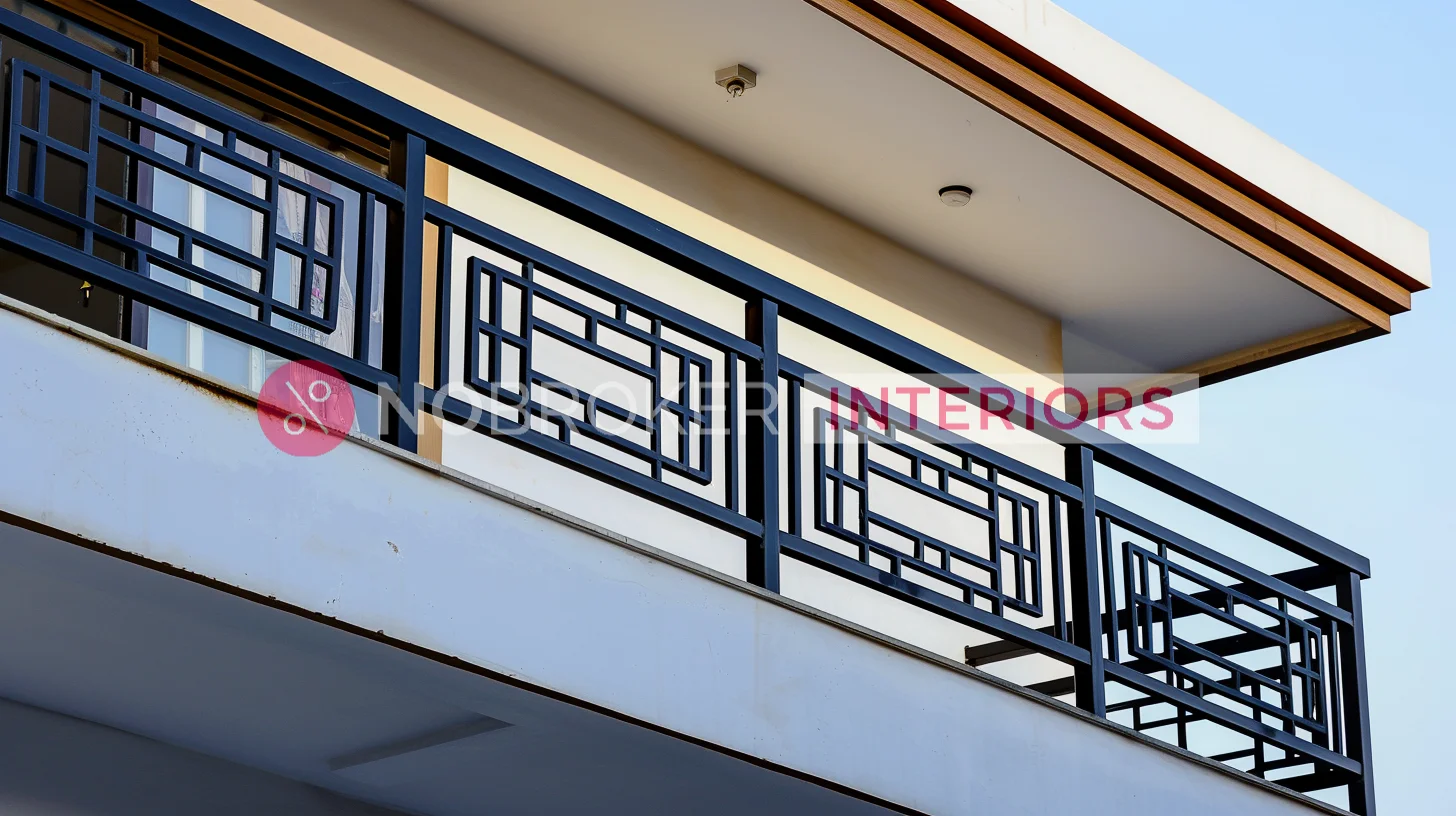 Contemporary Rectangular Grid Pattern Balcony Railing