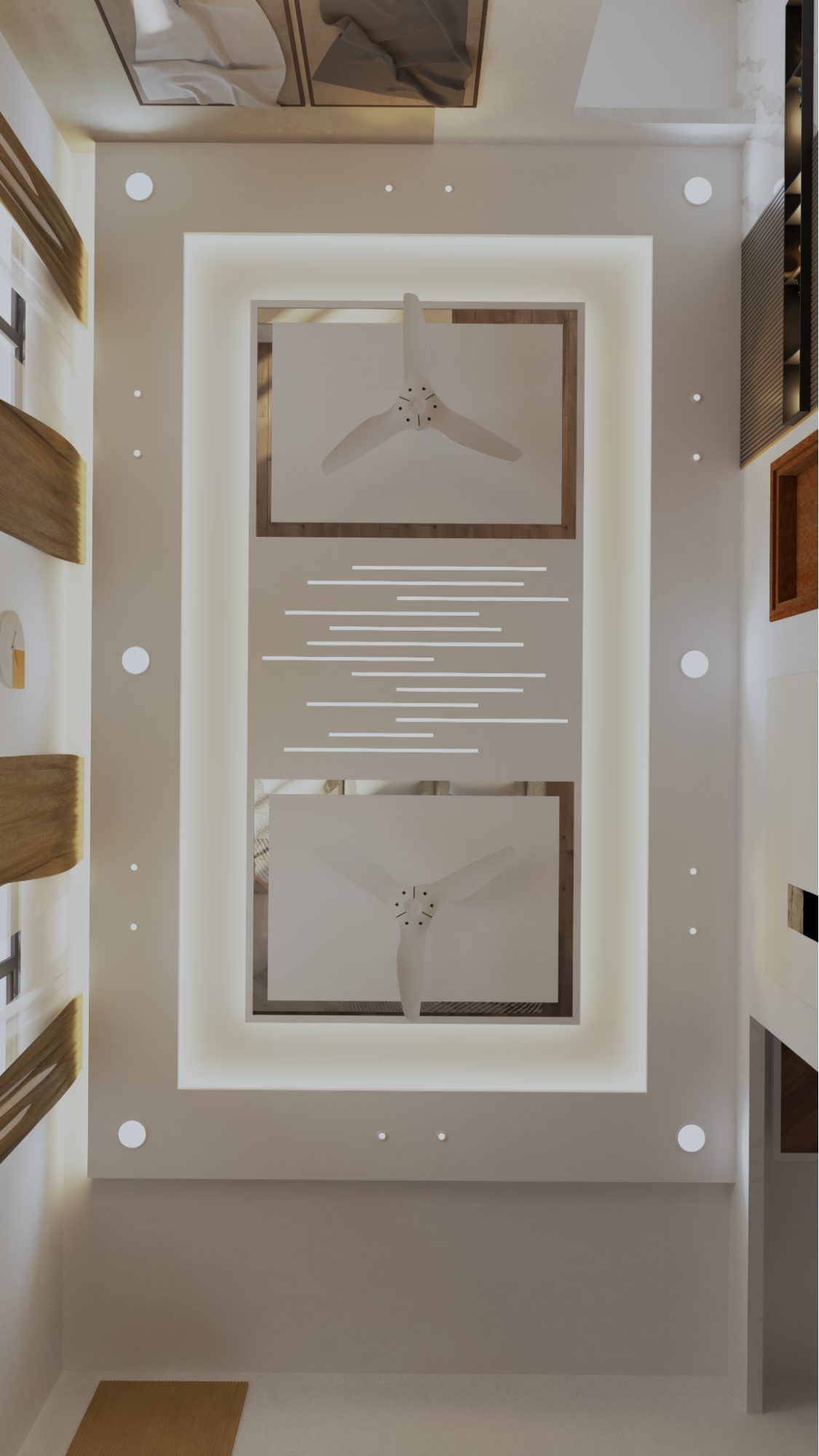 Modern Master Bedroom False Ceiling with Integrated Lighting