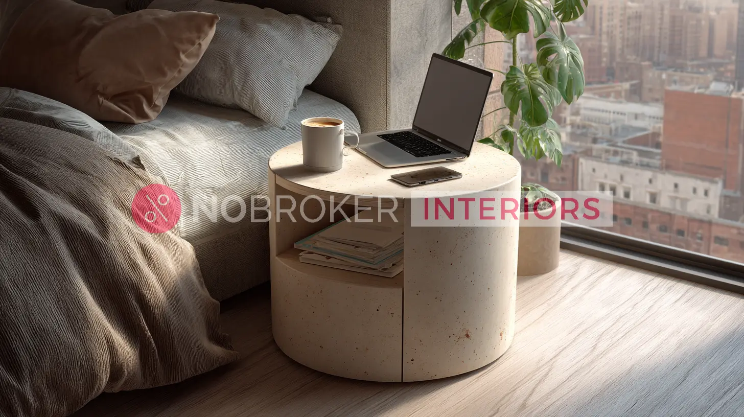 Innovative Split Level Wood Bed Side Table Designs