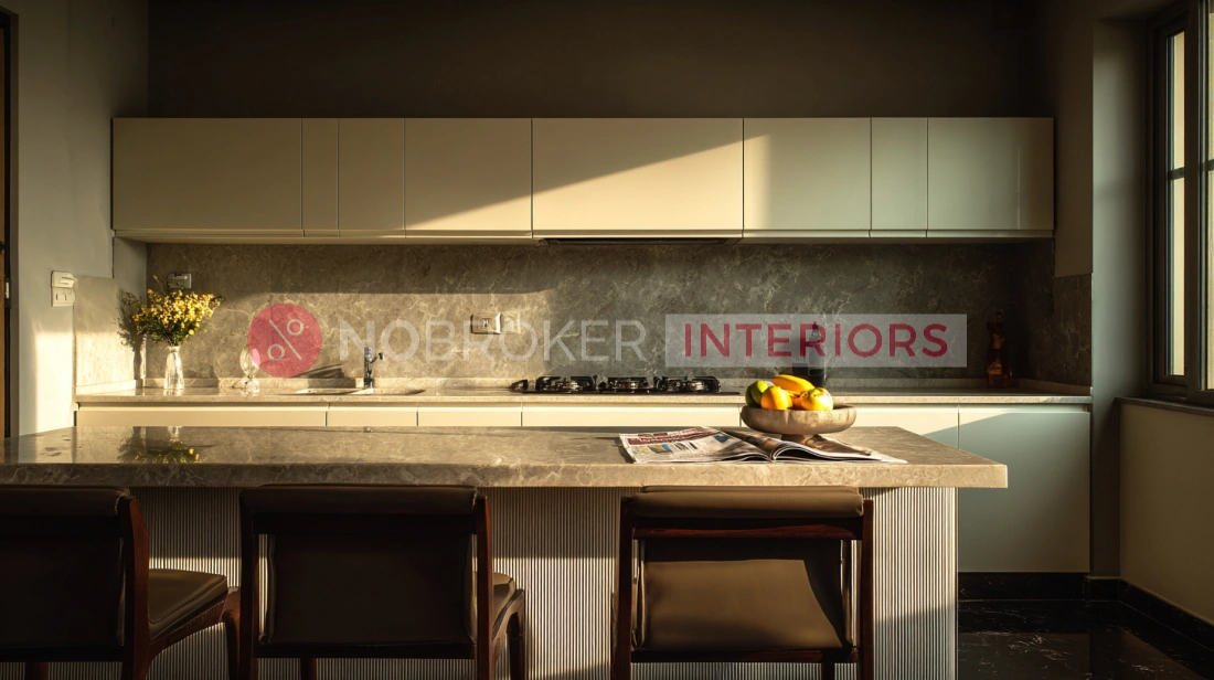 Kitchen Countertop with Integrated Marble-Look Dado
