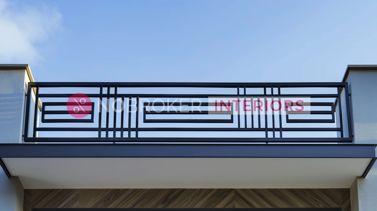 Modern Balcony Handrail with Bold Rectangular Geometric Patterns