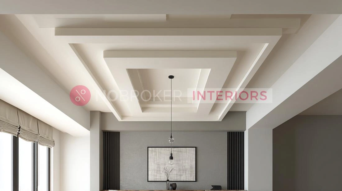 Modern Geometric Multi Layered False Ceiling Design