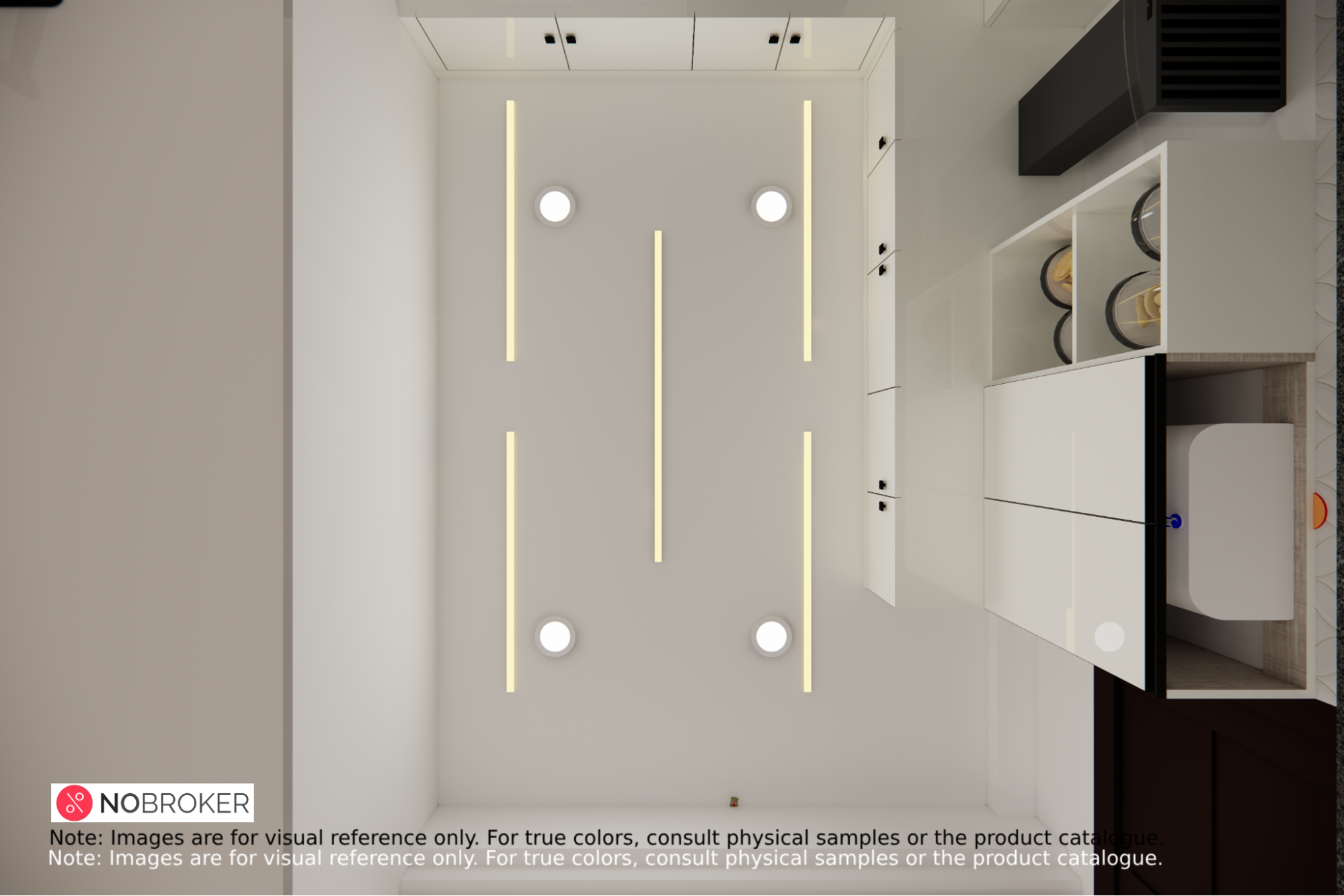 Modern Symmetrical False Ceiling Design with Profile Lighting