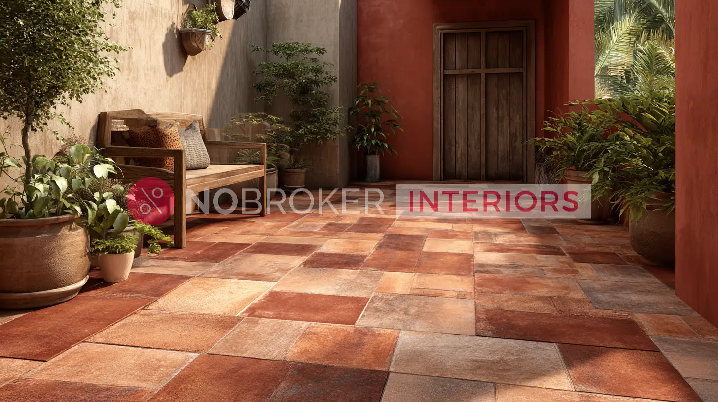 Modular Layout Patterned Vitrified Floor Tiles