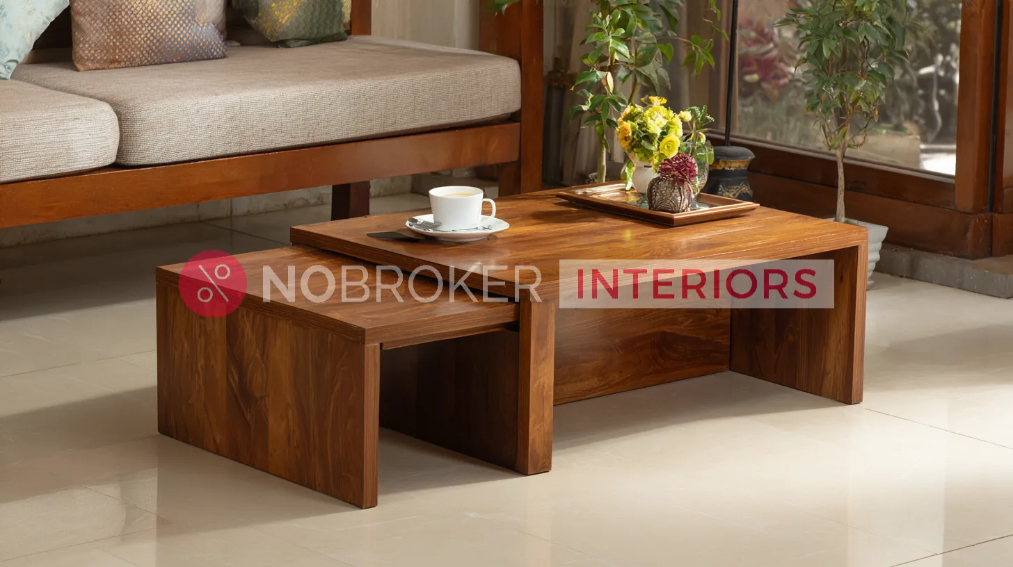 Multi Functional Rectangular Coffee Table with Pull Out Extensions