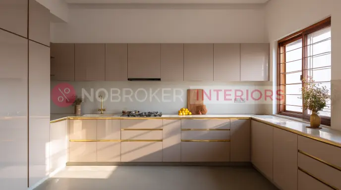 Parallel Taupe Kitchen Design with Built-In Ovens