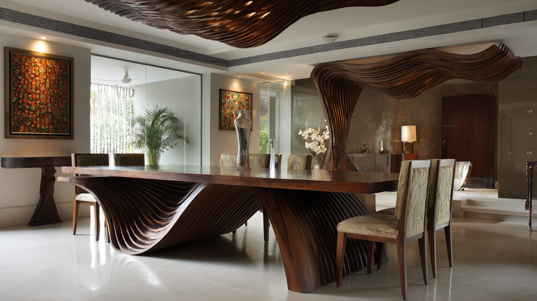 Rectangular Monolithic Stone Dining Table | Modern Minimalist Design
