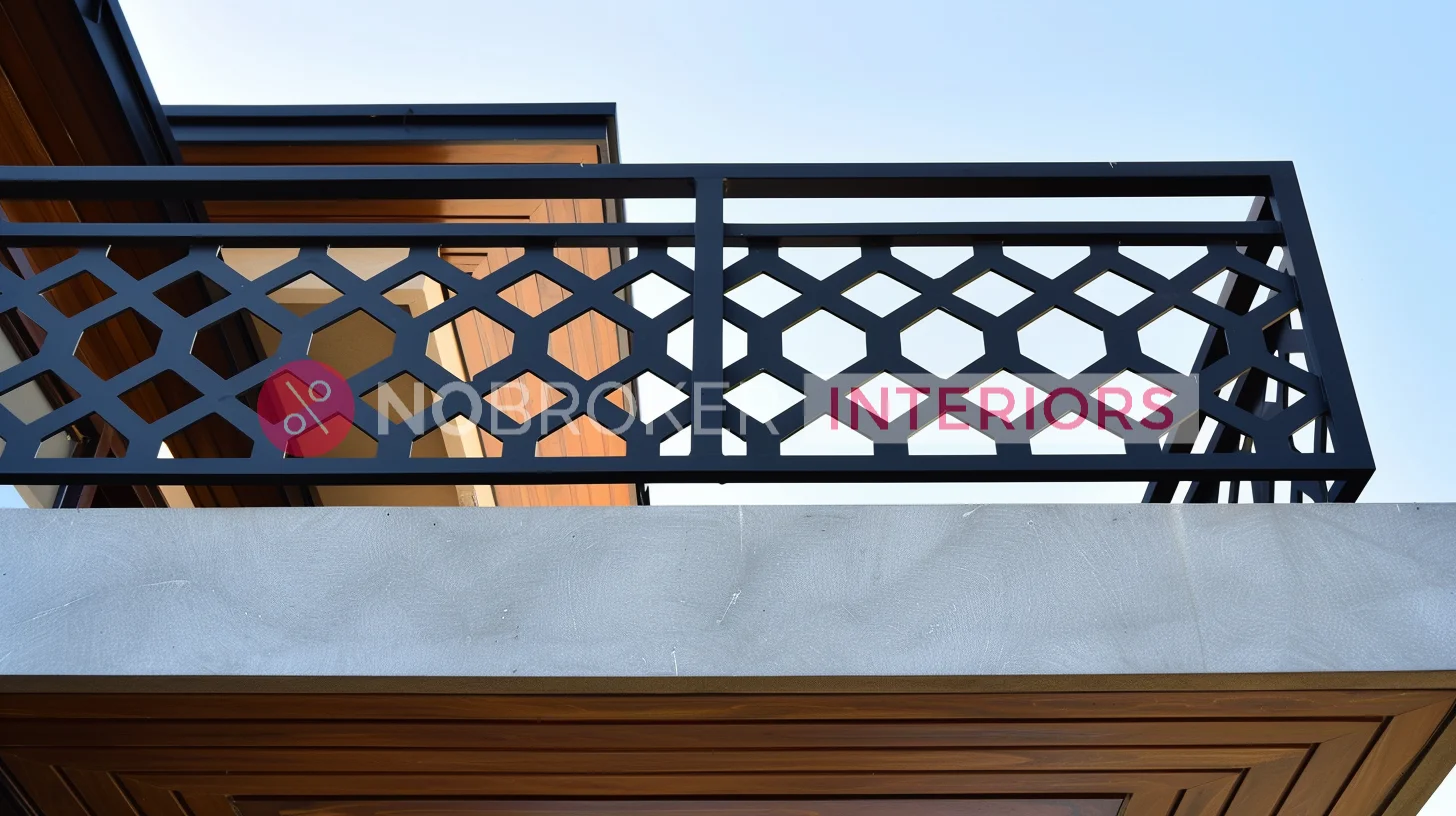 Sophisticated Interlocking Hexagon Balcony Railing Design