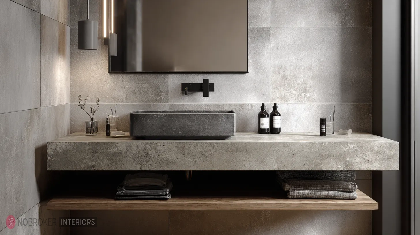 White Solid-Surface Vanity with Integrated LED Backlighting